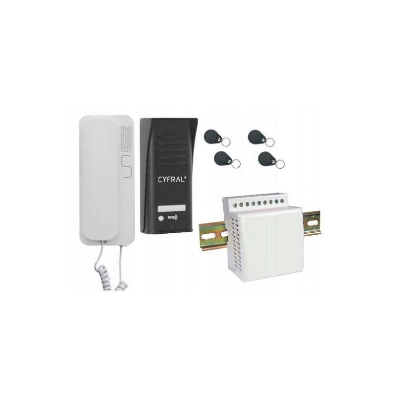 DOMOFON CYFRAL COSMO 1-LOKATORSKI CZARNY/UNIFON BIAŁY