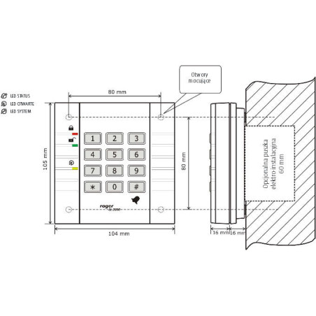 Zamek szyfrowy ROGER SL2000B