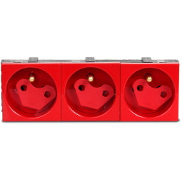 Gniazdo 3M elektryczne potrójne + blokada