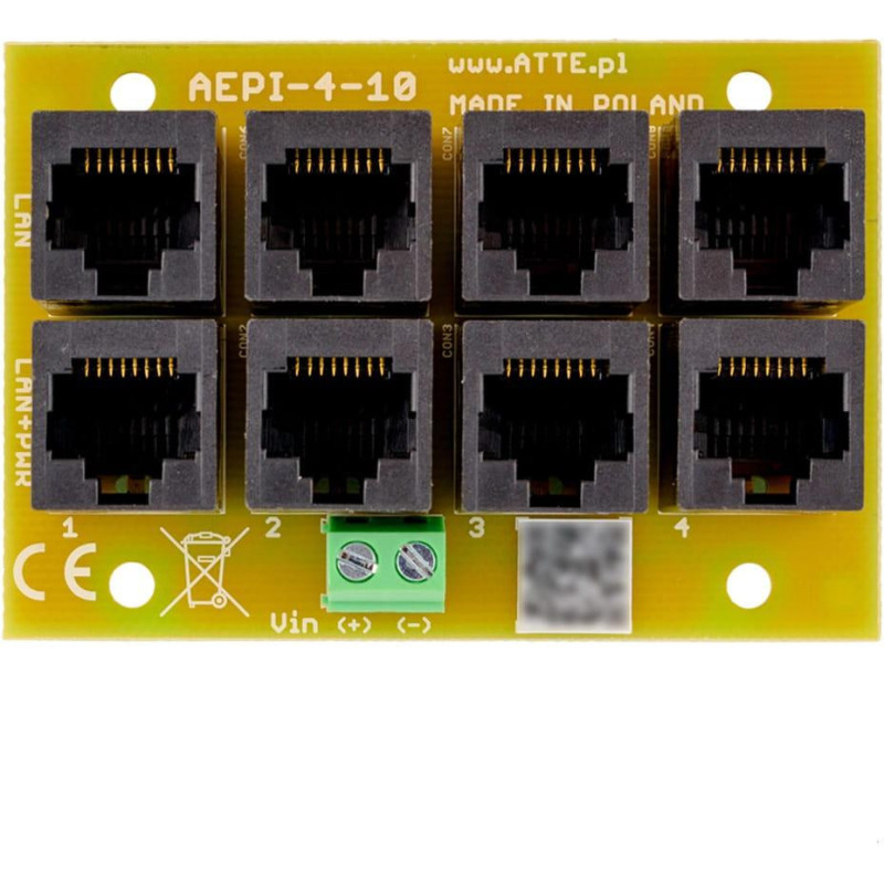 Adapter PoE PASSIVE 4 kanałowy 10/100 ATTE AEPI-4-10-OF
