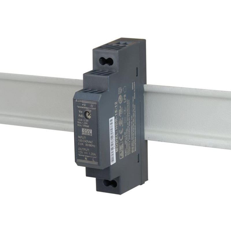 ZASILACZ IMPULSOWY NA SZYNĘ DIN MEAN WELL HDR-15-12 12V/15W/1.25A