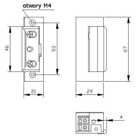 ZACZEP ELEKTRA R4 Z PAM. BEZ BLOK. SYMETRYCZNY; 2420
