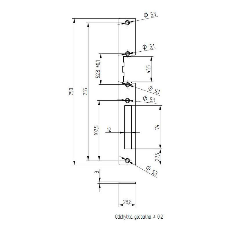 SZYLD ELEKTRA DO KASET CYNKOWANY