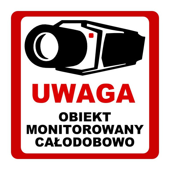 NAKLEJKA OBIEKT MONITOROWANY 20x20 6039