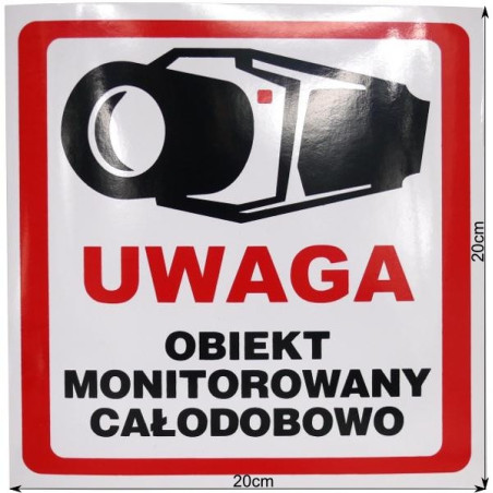 NAKLEJKA OBIEKT MONITOROWANY 20x20 6039