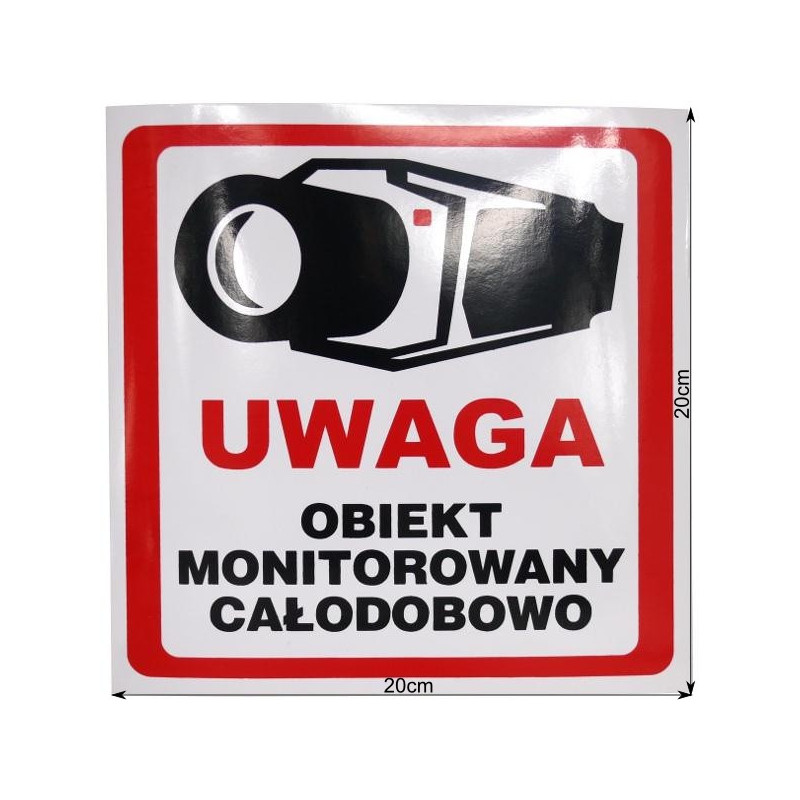 NAKLEJKA OBIEKT MONITOROWANY 20x20 6039