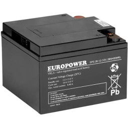 Akumulator AGM EUROPOWER serii EPS 12V 28Ah (Żywotność 8-12 lat)