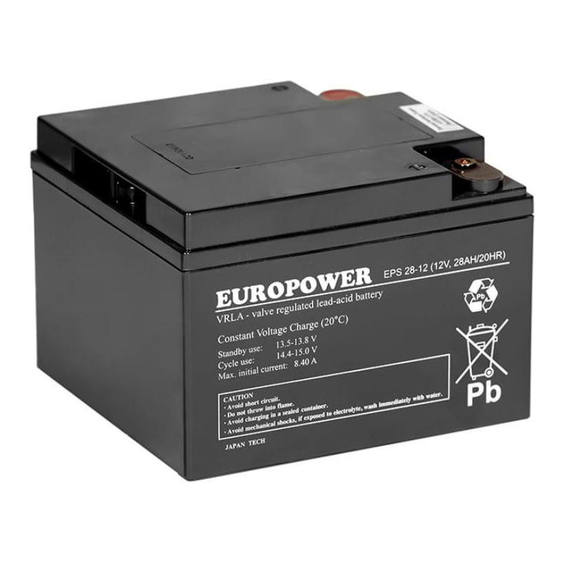 Akumulator AGM EUROPOWER serii EPS 12V 28Ah (Żywotność 8-12 lat)