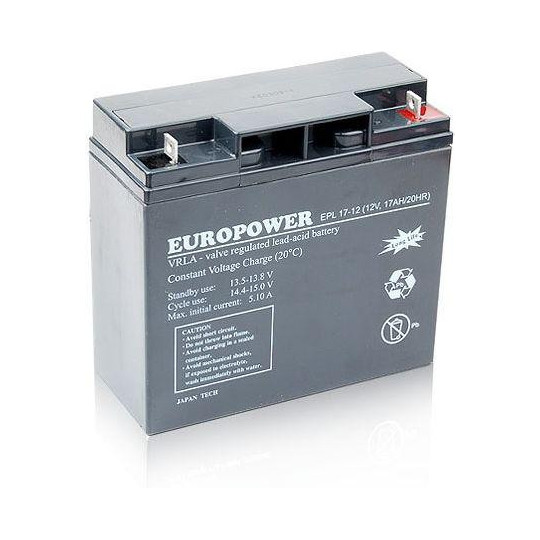 Akumulator AGM EUROPOWER serii EPL 12V 17Ah (Żywotność 15 lat)