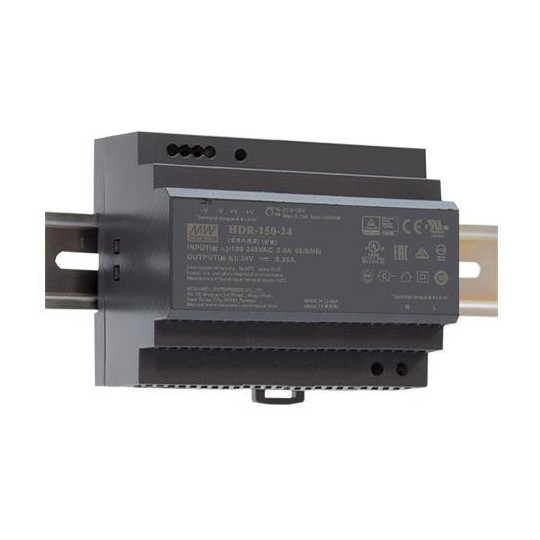 ZASILACZ IMPULSOWY NA SZYNĘ DIN MEAN WELL HDR-150-12 12V/150W/11.3A