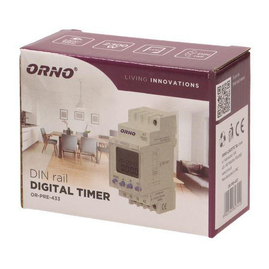 Programator elektroniczny ORNO na szynę DIN OR-PRE-433
