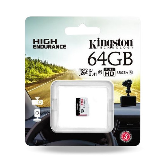 Karta pamięci microSD Kingston High-Endurance UHS-I 64GB 24/7 (rejestratory i monitoring)