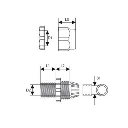 Dławnica kablowa z gwintem PG-16 jasnoszary (1szt.)