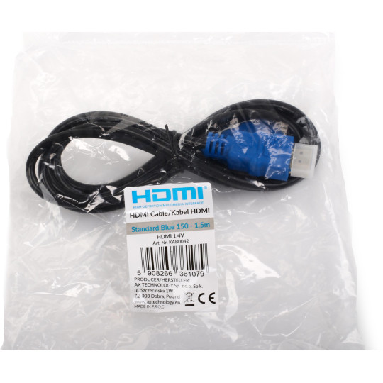 Kabel HDMI-HDMI Opticum Standard Blue 150 - 1.5m (v1.4)