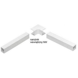 Osprzęt do listew elektroinstalacyjnych, narożnik wewnętrzny BIAŁY NW 40x40 (1szt.)