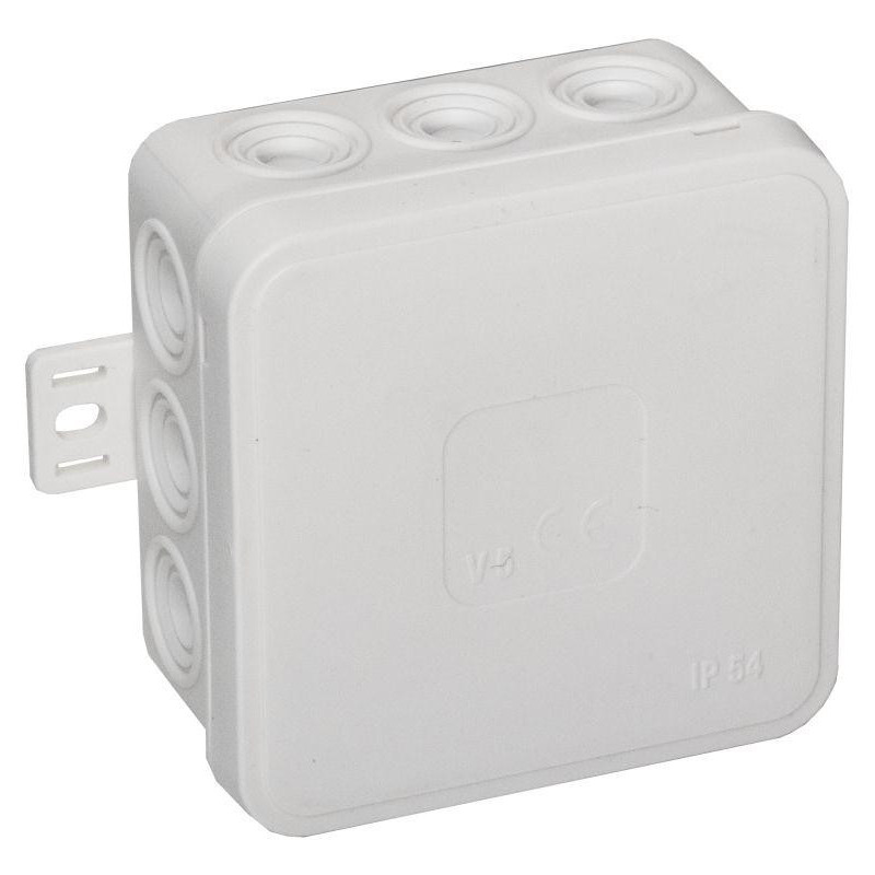 Puszka natynkowa pusta 12 wlotów VIPLAST V5 klik BIAŁA IP54 75x75x41mm 035-01