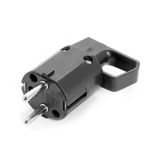 Wtyczka 325-05 z uchem, z uziemieniem "uni-schuko" 16A 250V IP20 CZARNA VIPLAST 325-05