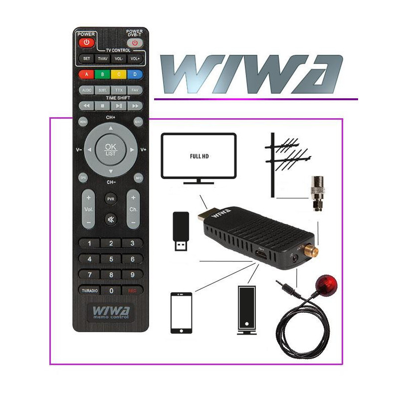 Tuner DVB-T/T2 WIWA H.265 MINI
