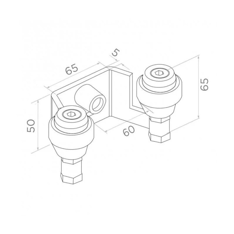 Uchwyt PSG 60.023 60mm górny do bram przesuwnych (2 rolki)