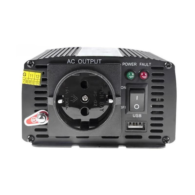 PRZETWORNICA NAPIĘCIA INWERTER Green Cell 12V / 230V 300W/600W MODYFIKOWANA SINUSOIDA INV01DE