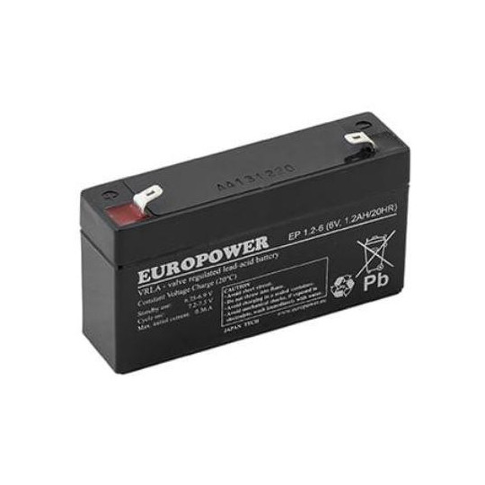 Akumulator AGM EUROPOWER serii EP 6V 1,2Ah (Żywotność 6-9 lat)