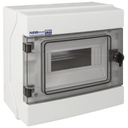 Rozdzielnica hermetyczna modułowa (500V AC, 1000V DC) 1x8 natynkowa (N+PE) IP65 RH-8 ELEKTRO-PLAST O