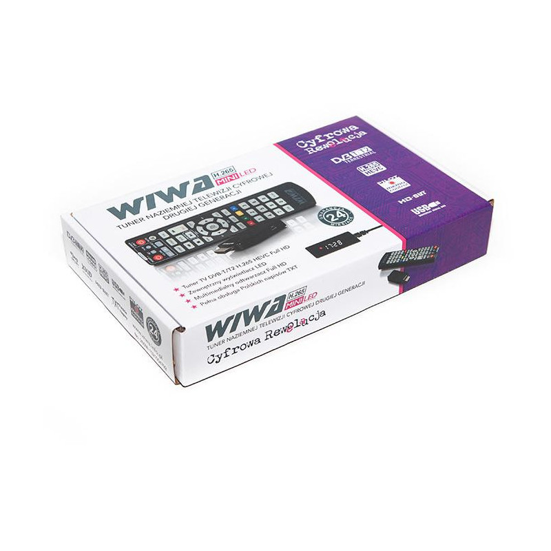 Tuner DVB-T/T2 WIWA H.265 MINI LED